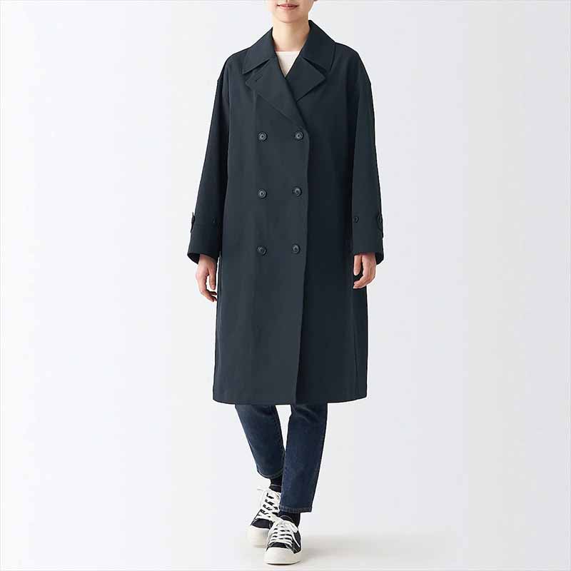 Waterproof loose version of women's long trench coat