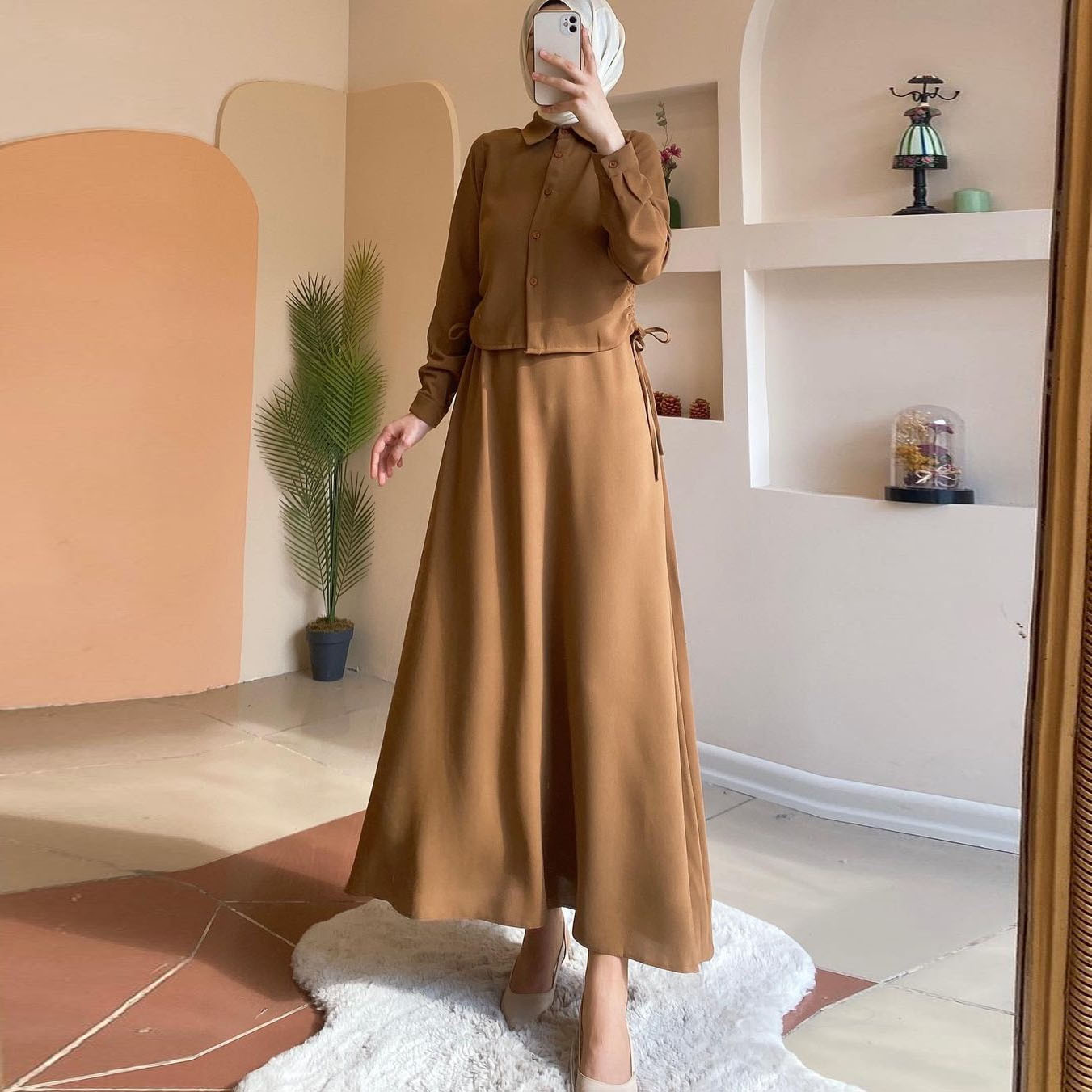 New long-sleeved shirt dress