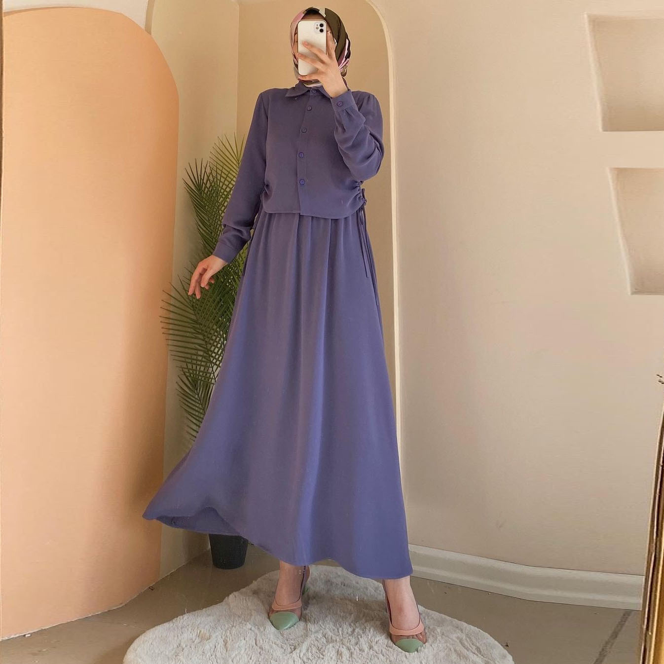 New long-sleeved shirt dress