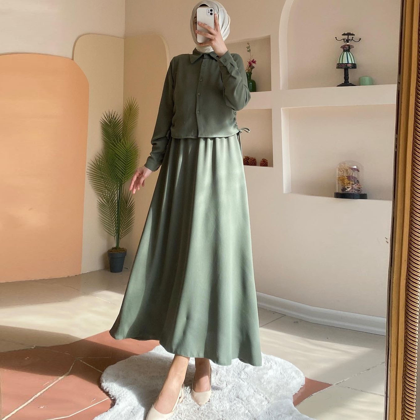 New long-sleeved shirt dress