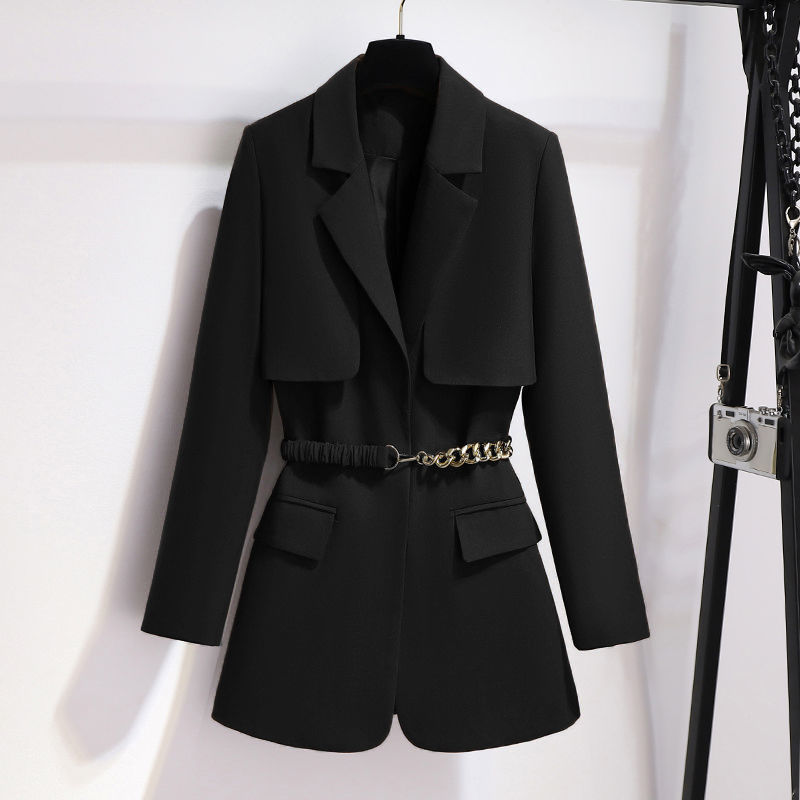 Loose waist and thin woman jacket