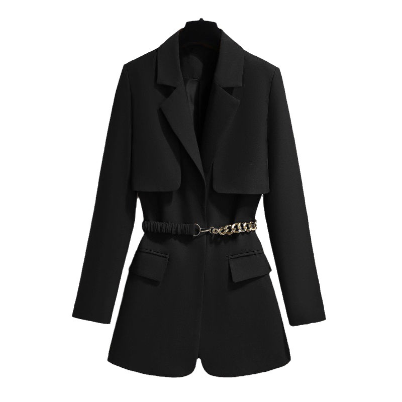 Loose waist and thin woman jacket