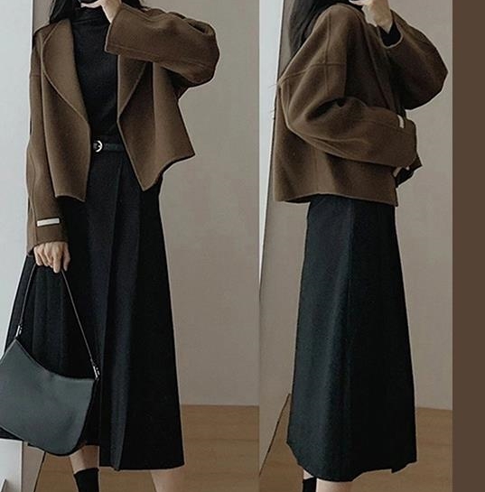Elegant Premium Tweed Coat + Half-body Skirt Two-piece Set