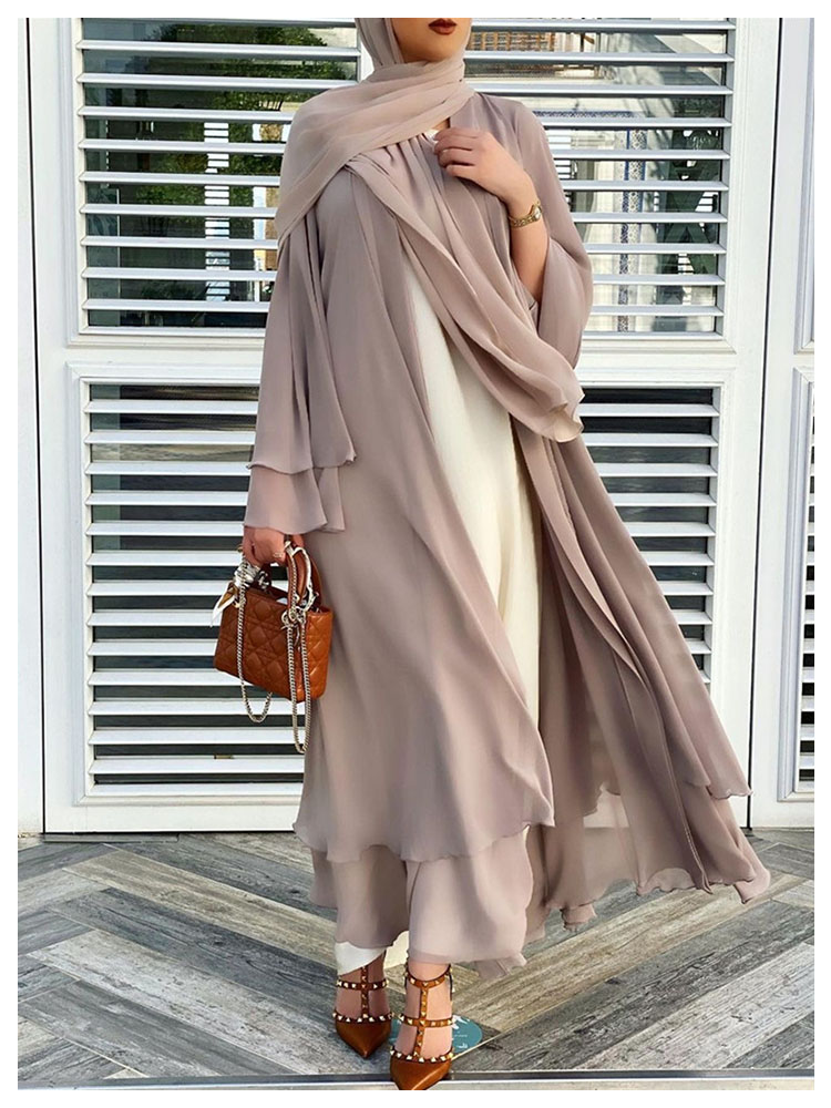 Chiffon dress and headscarf suit