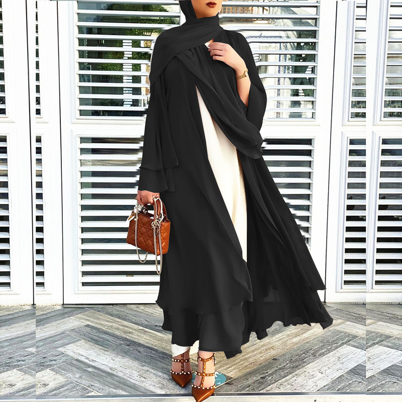 Chiffon dress and headscarf suit