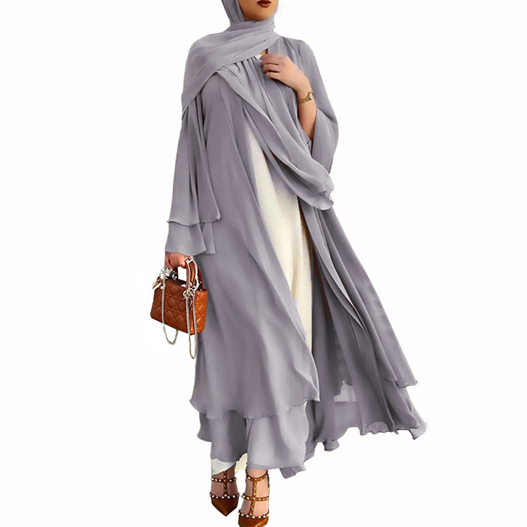 Chiffon dress and headscarf suit