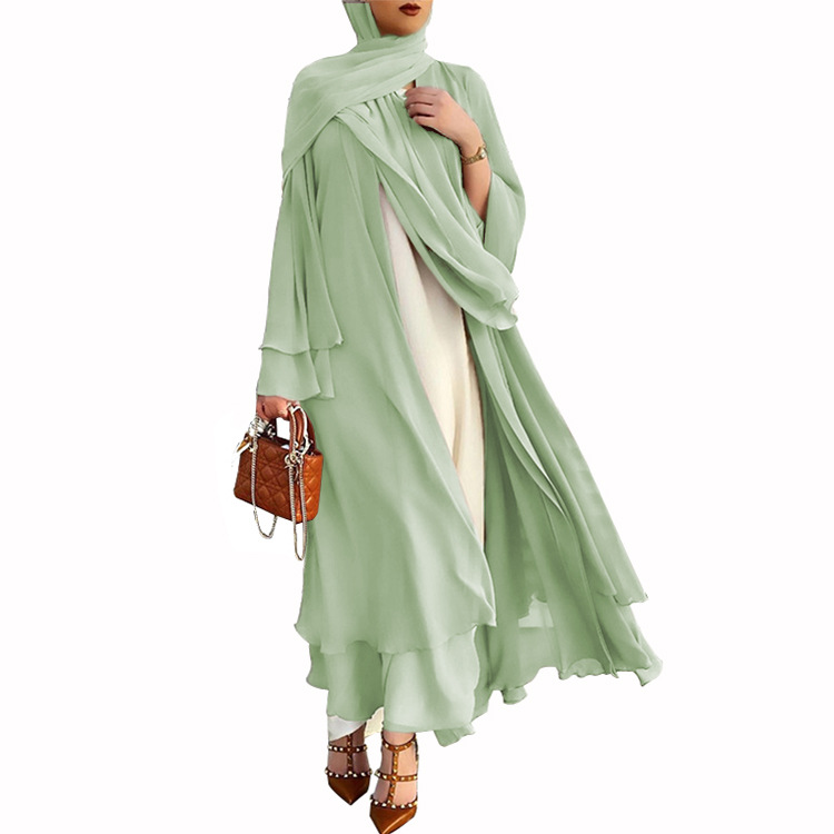 Chiffon dress and headscarf suit