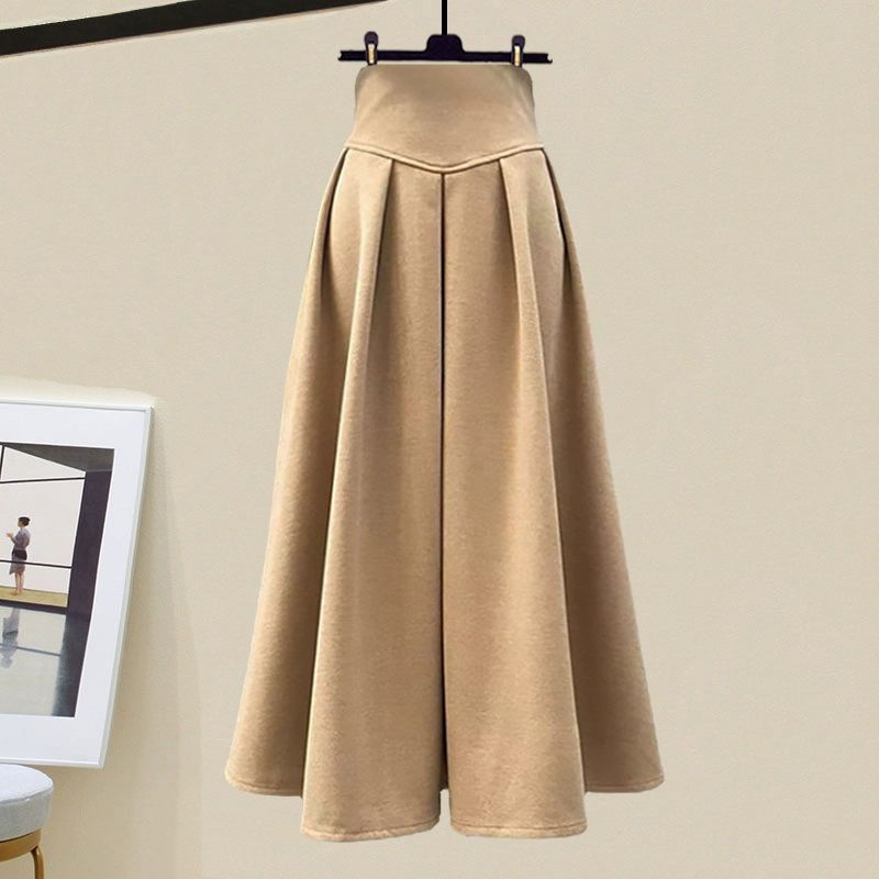 Solid color flared midi skirt