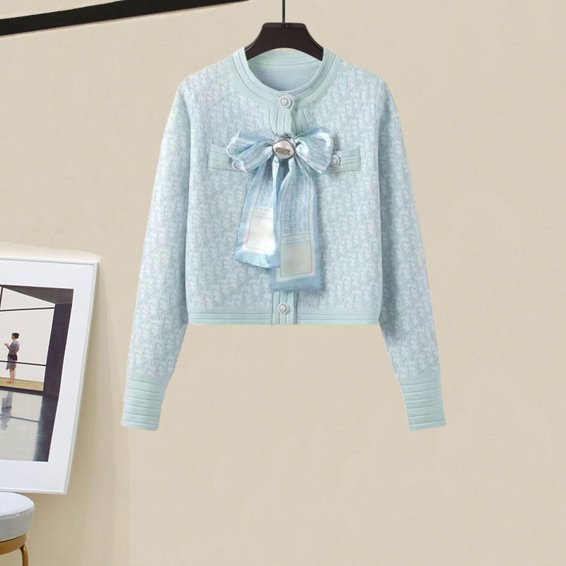 Bow letter cardigan