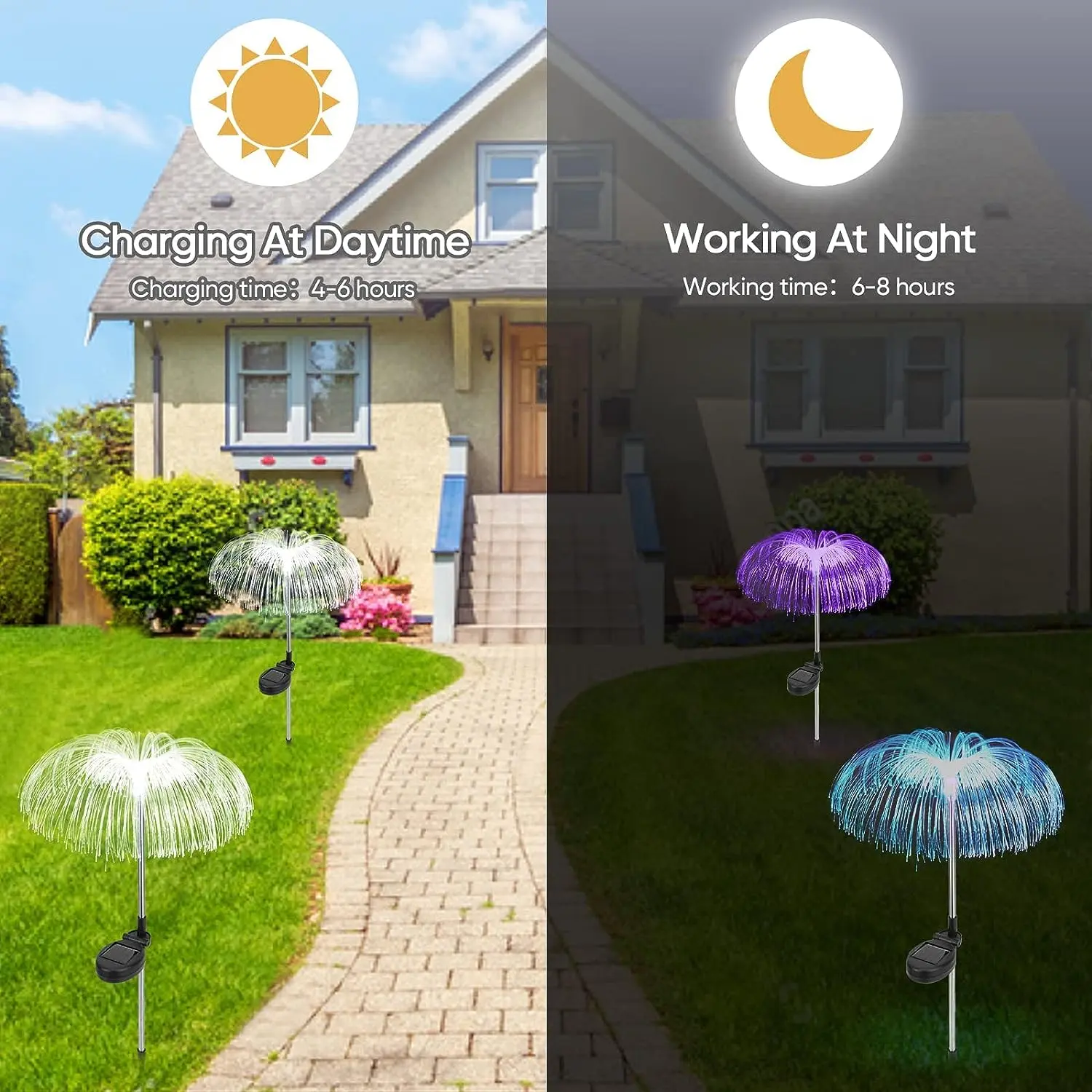 8pcs--Solar waterproof flower lights