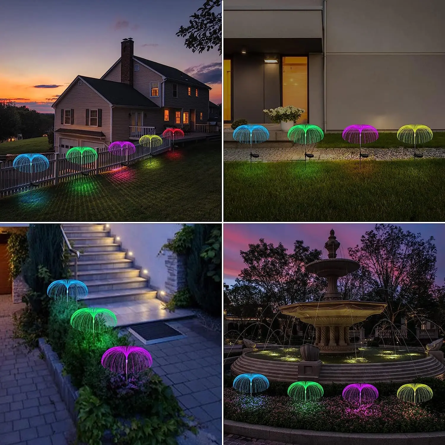 8pcs--Solar waterproof flower lights