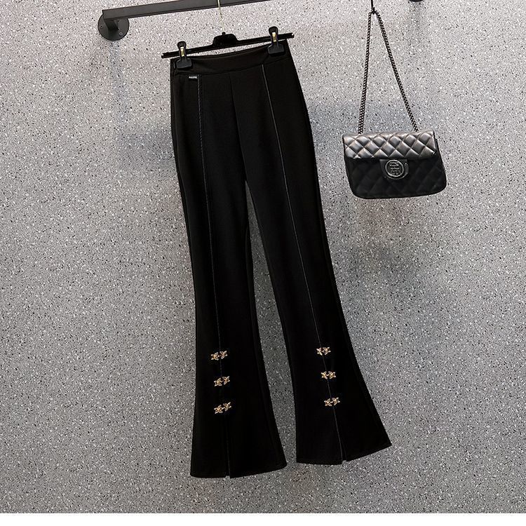 High-waisted, slit flares