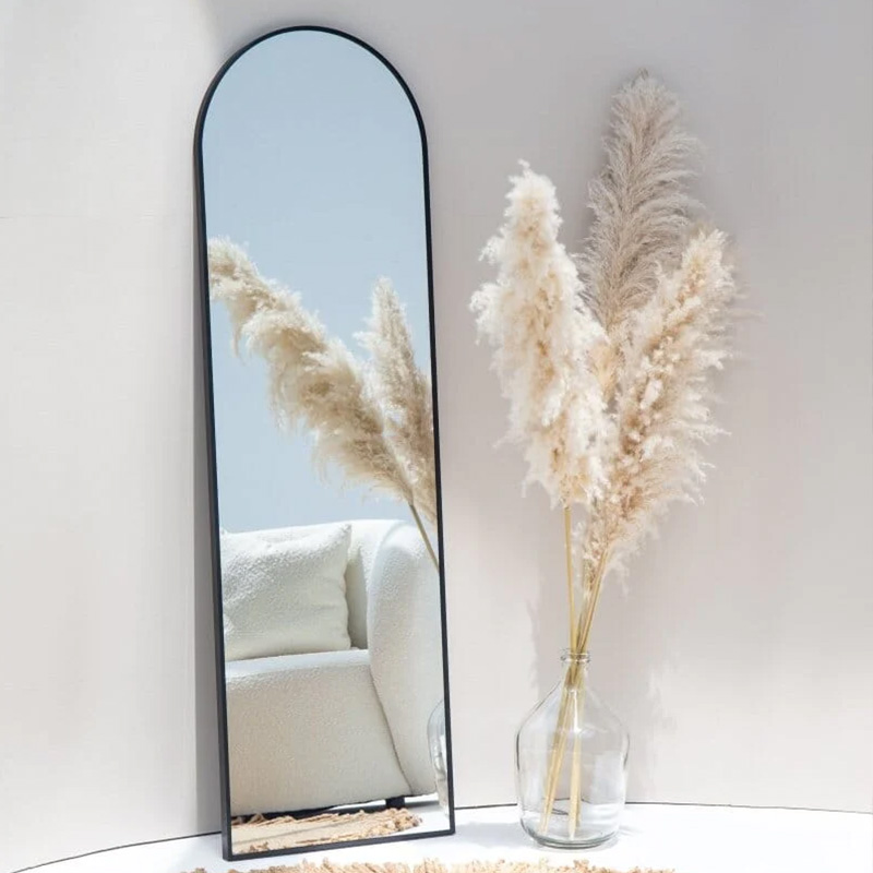 Full Length Arched Black Wall Mirror