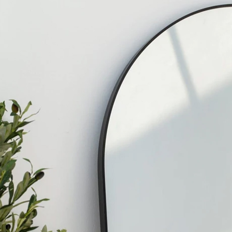 Full Length Arched Black Wall Mirror