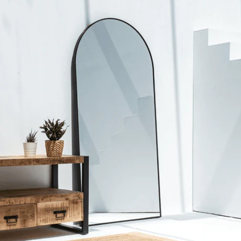 Full Length Arched Black Wall Mirror