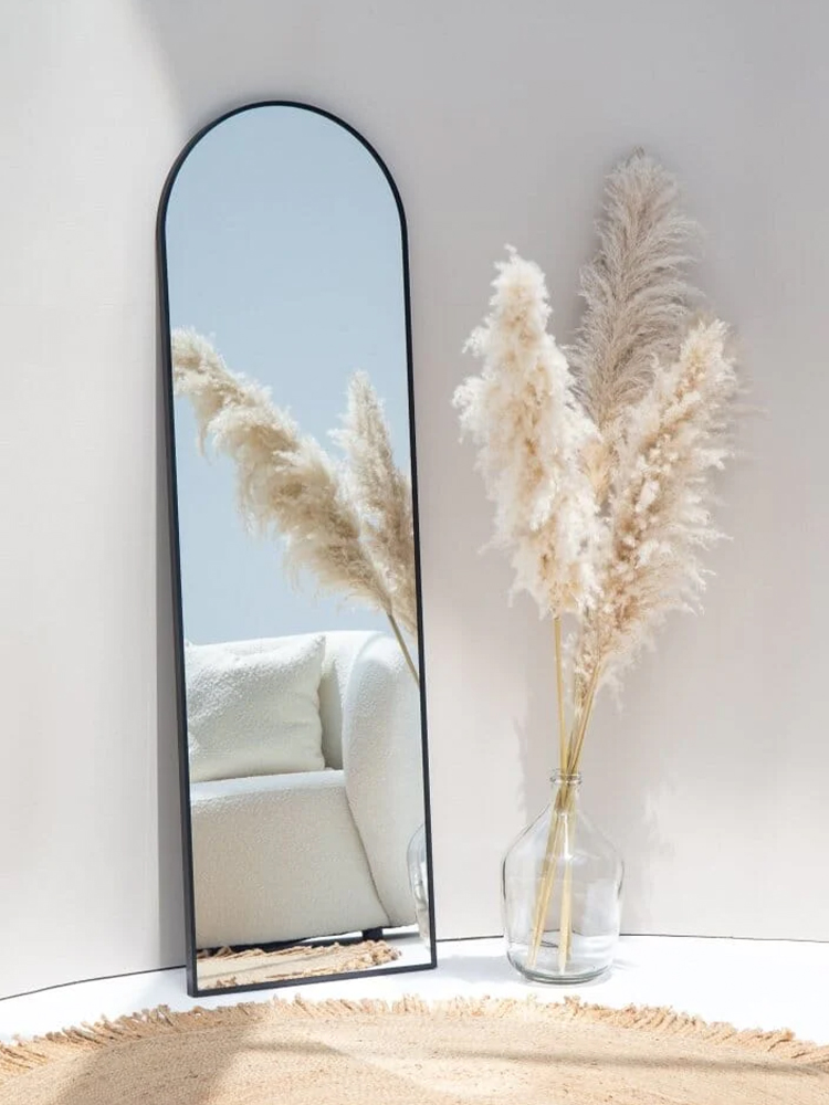 Full Length Arched Black Wall Mirror