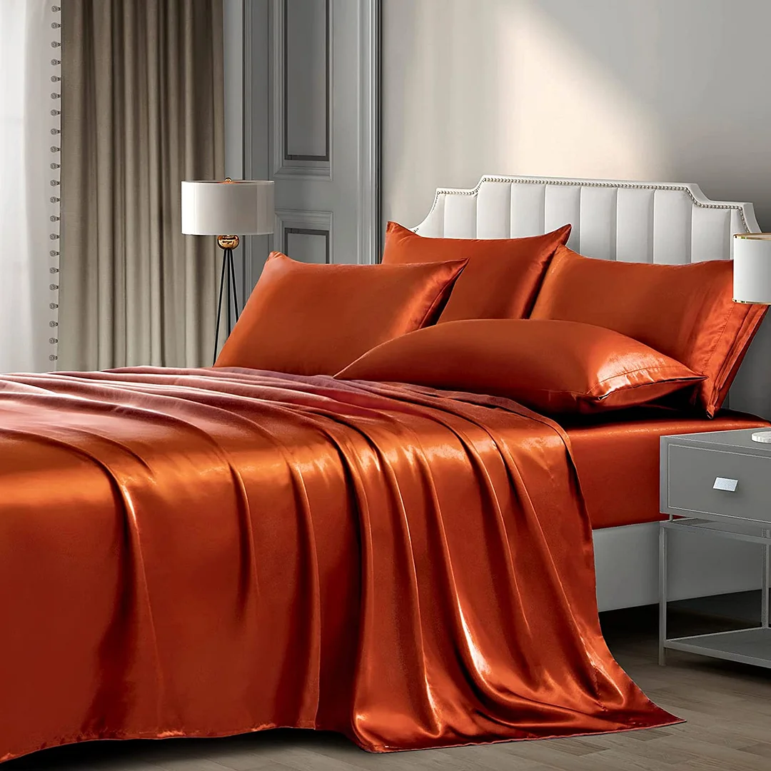 New Mulberry silk four-piece bed sheet and pillowcase set