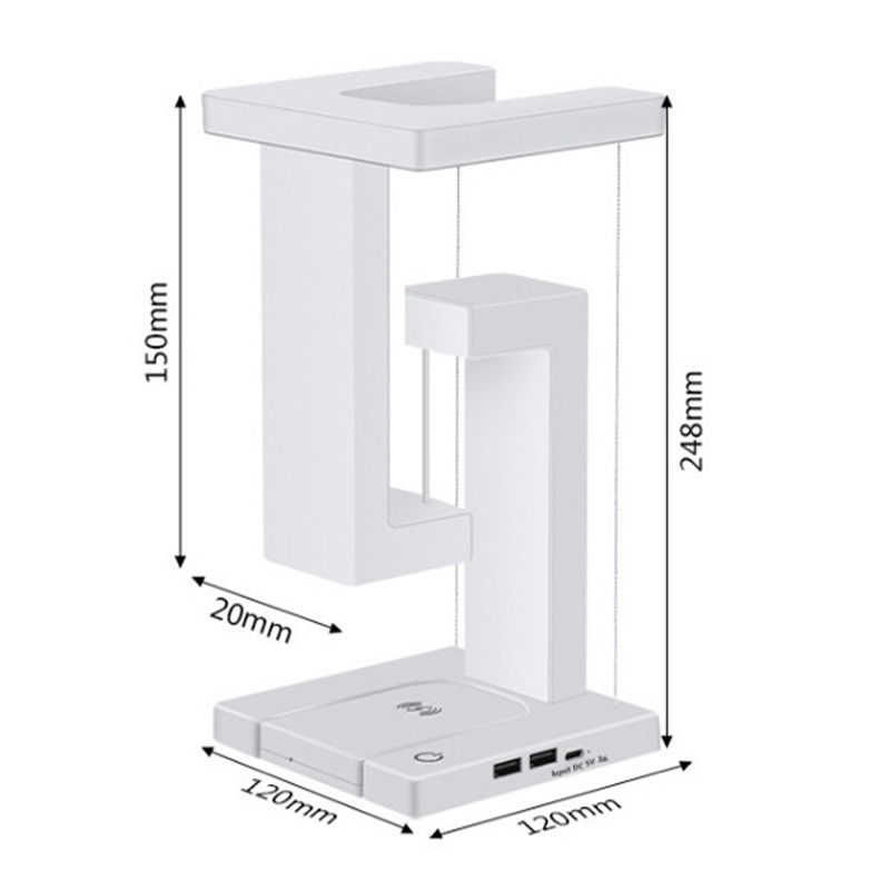 Wireless charging floating desk lamp