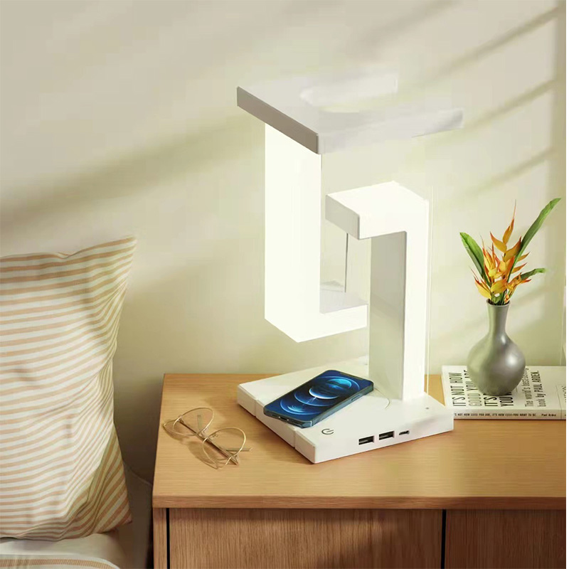 Wireless charging floating desk lamp