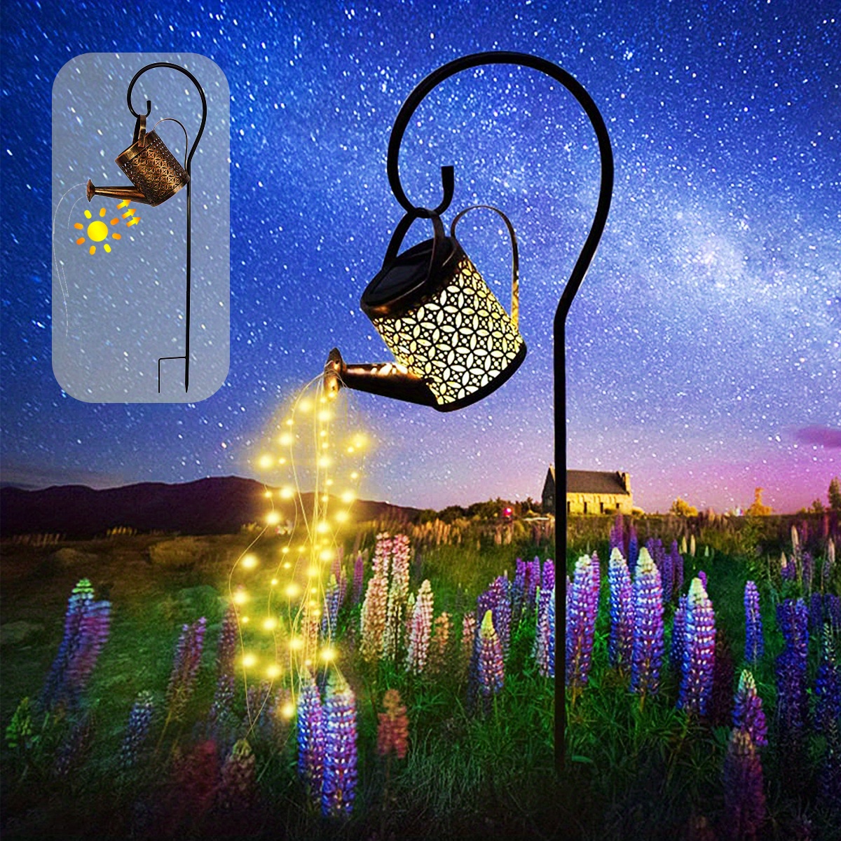 Italy Solar Kettle Lantern Butterfly Garden Light