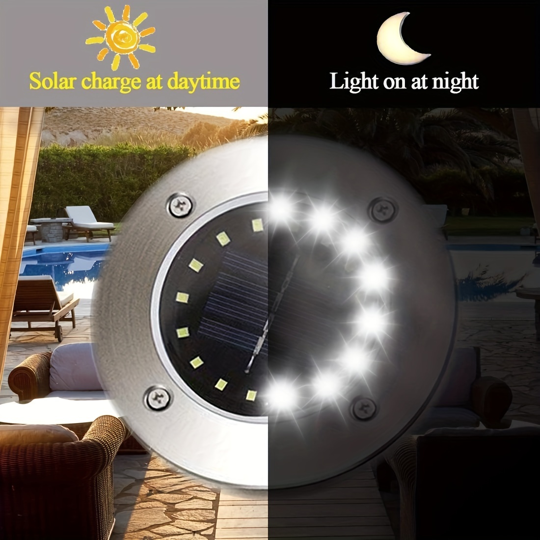 8pcs-Waterproof Garden Path Deck Light