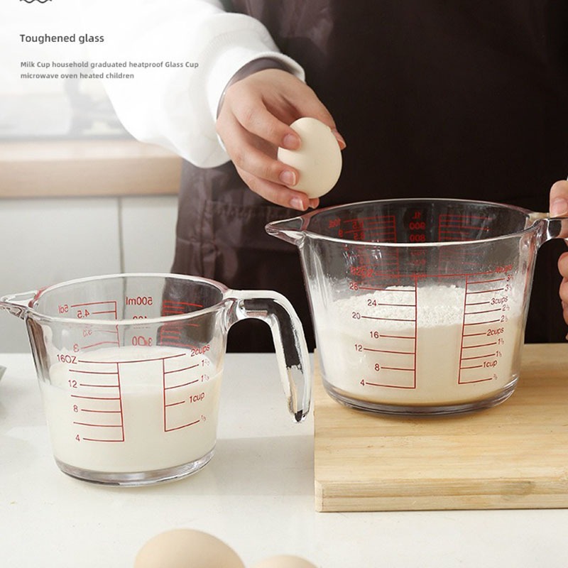 High Temperature Resistant Baking and Stirring Glass Measuring Cup