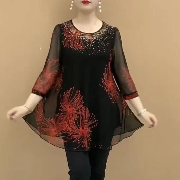 Fashionable mesh women's tops