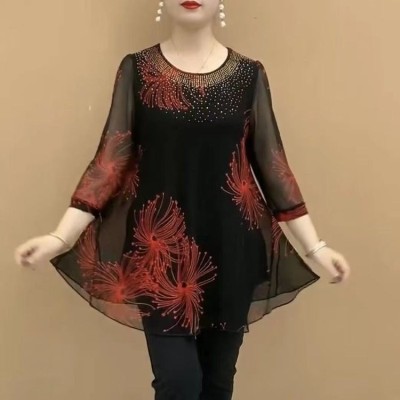 Fashionable mesh women's tops