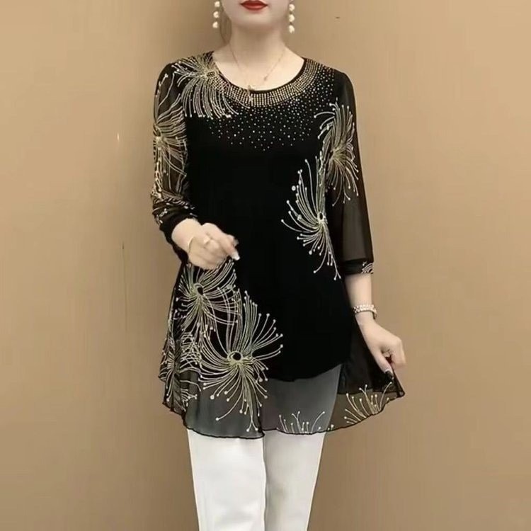 Fashionable mesh women's tops