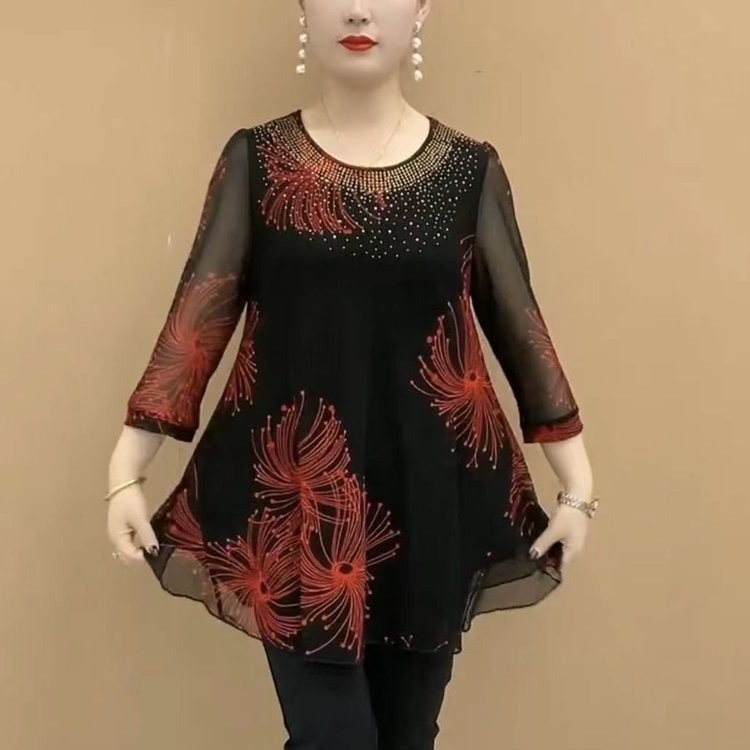 Fashionable mesh women's tops