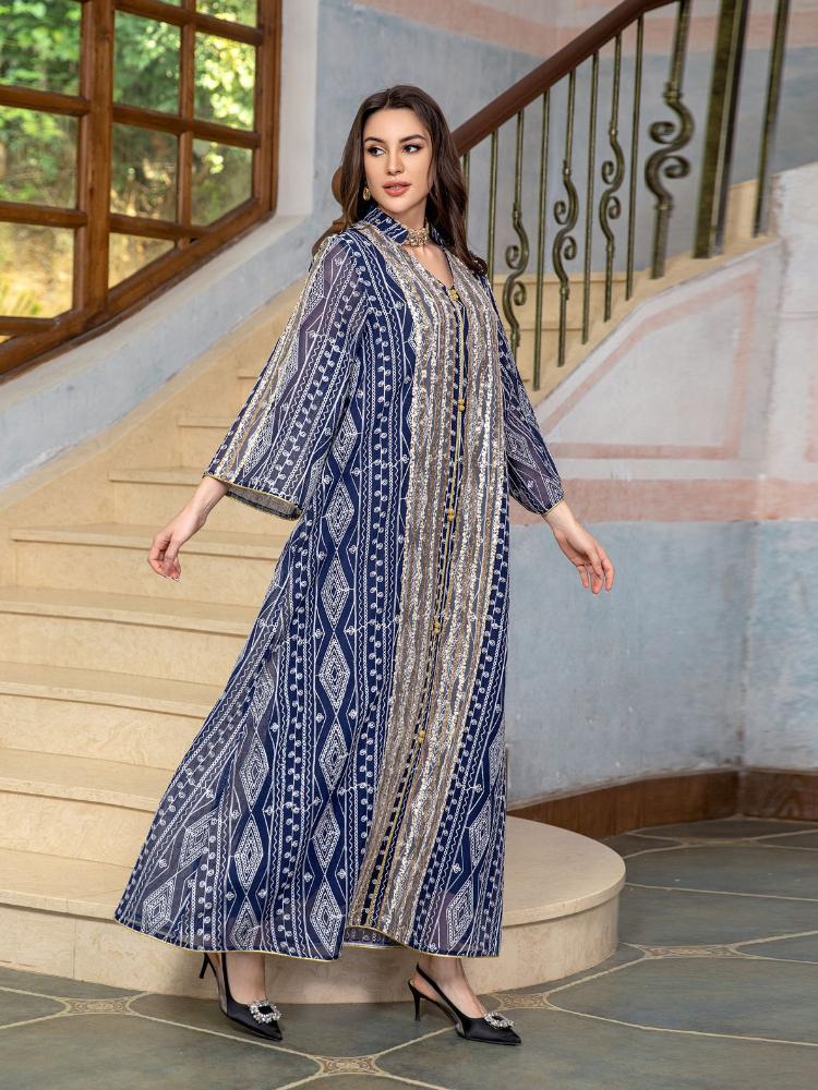 Women's Embroidery Fashion Evenging Dress Kaftan