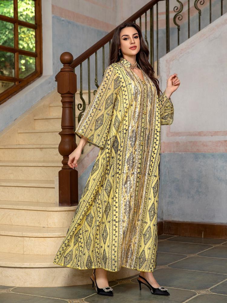 Women's Embroidery Fashion Evenging Dress Kaftan