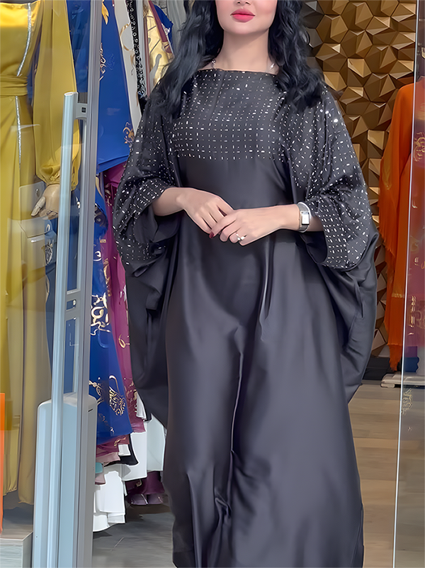 Hot Diamond Batwing Sleeve Kaftan Dress