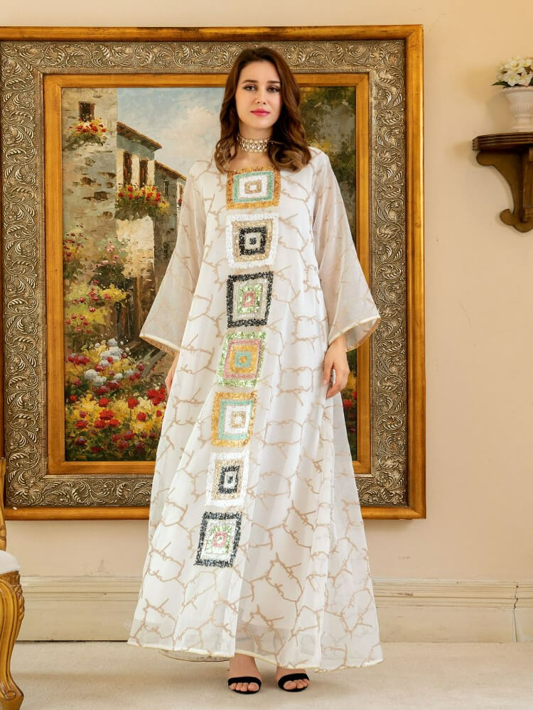 Women's Robe Bead Embroidered Jalabiya