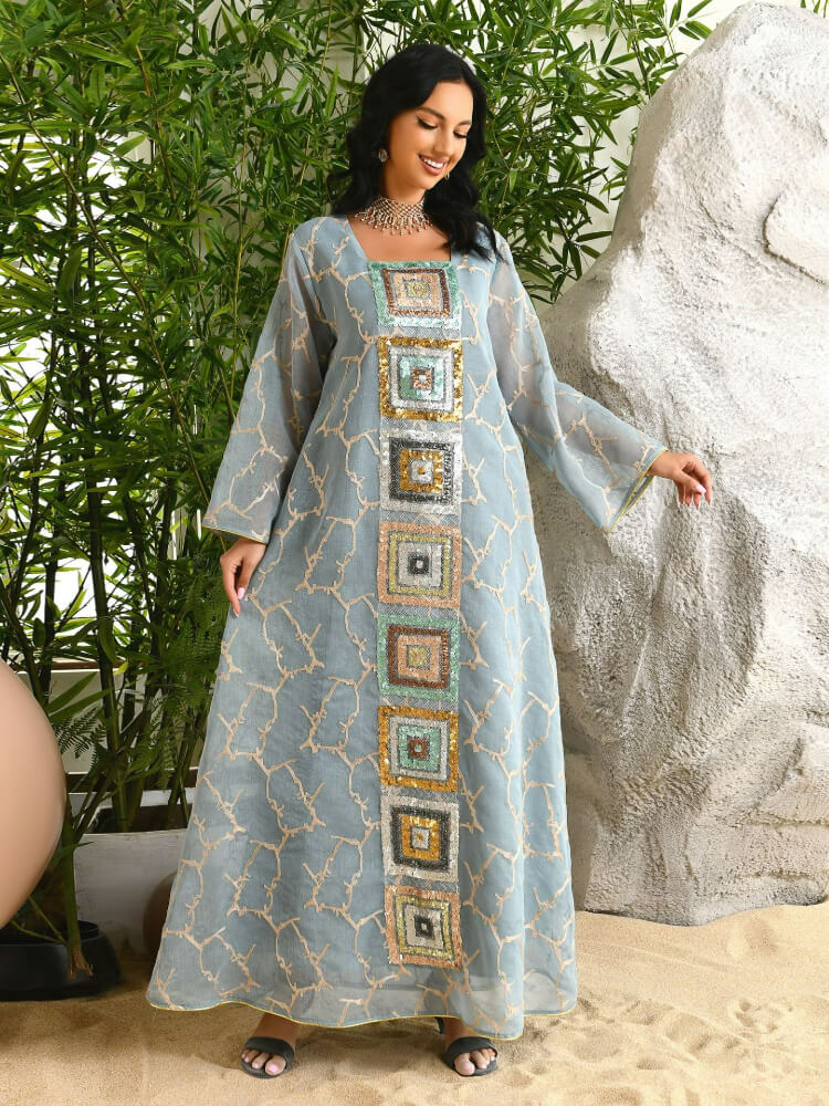 Women's Robe Bead Embroidered Jalabiya