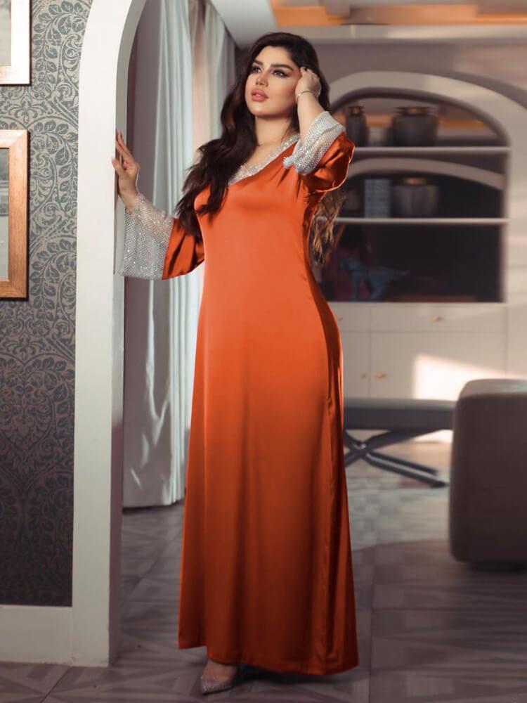 Diamond Satin Beaded Dress