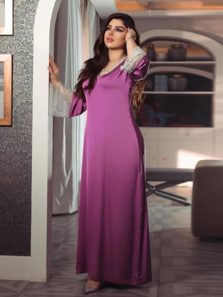 Diamond Satin Beaded Dress