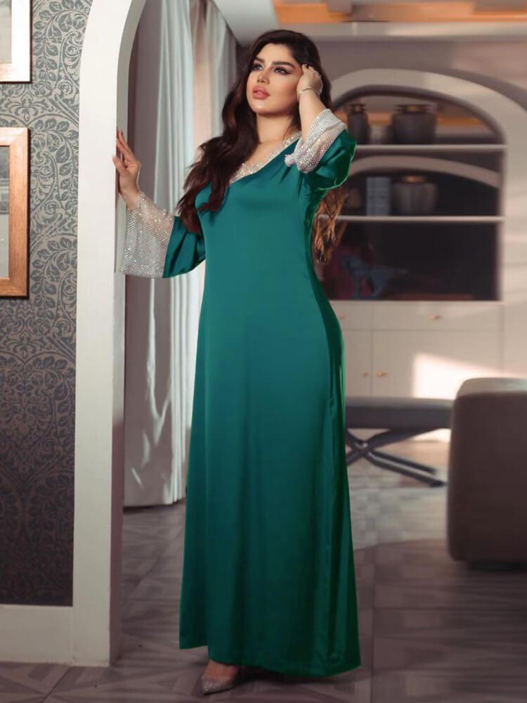 Diamond Satin Beaded Dress