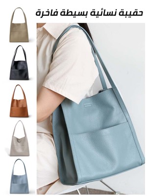 Genuine leather large capacity bucket bag