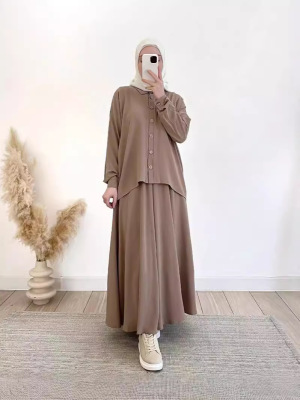 Loose long-sleeved shirt skirt