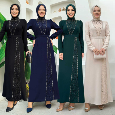 New style lace beaded abaya long skirt