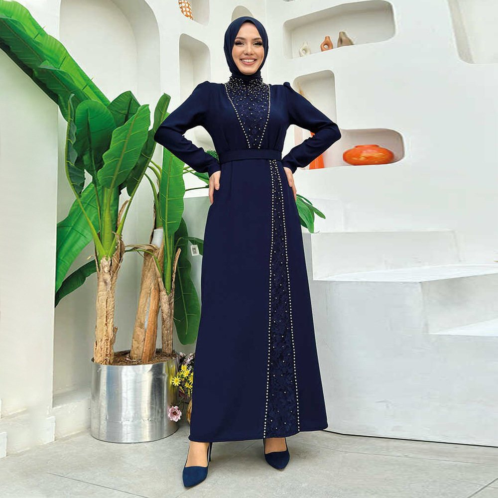 New style lace beaded abaya long skirt