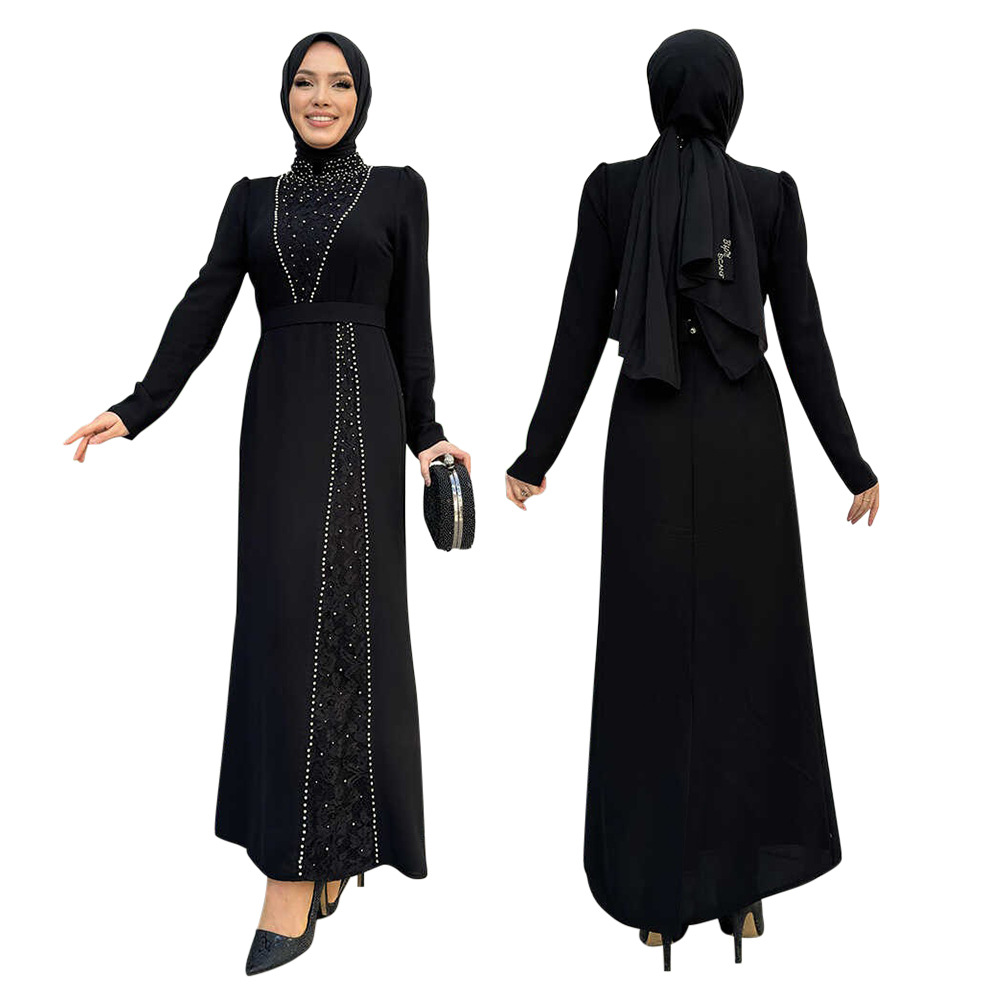 New style lace beaded abaya long skirt