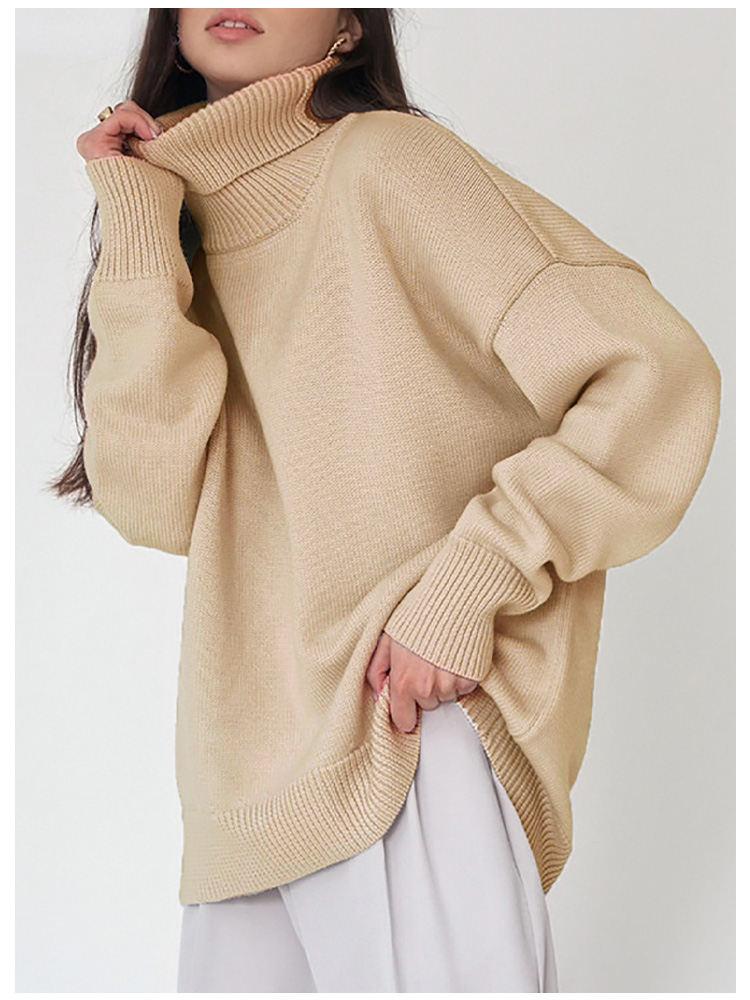 سترة ذات رقبة مدورة بلون سادة