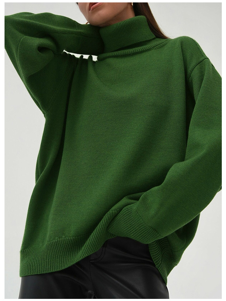 سترة ذات رقبة مدورة بلون سادة