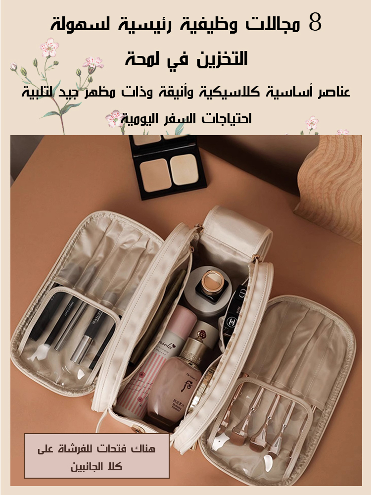 حقيبة مستحضرات تجميل محمولة جديدة ذات سعة كبيرة