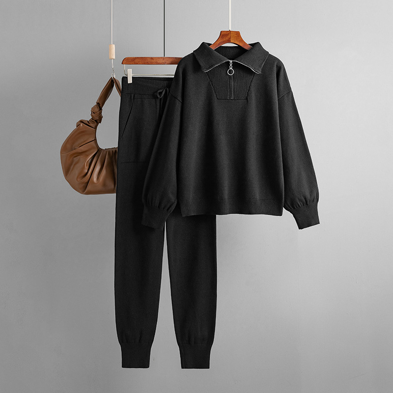 POLO Neck Sweater Two-piece Set