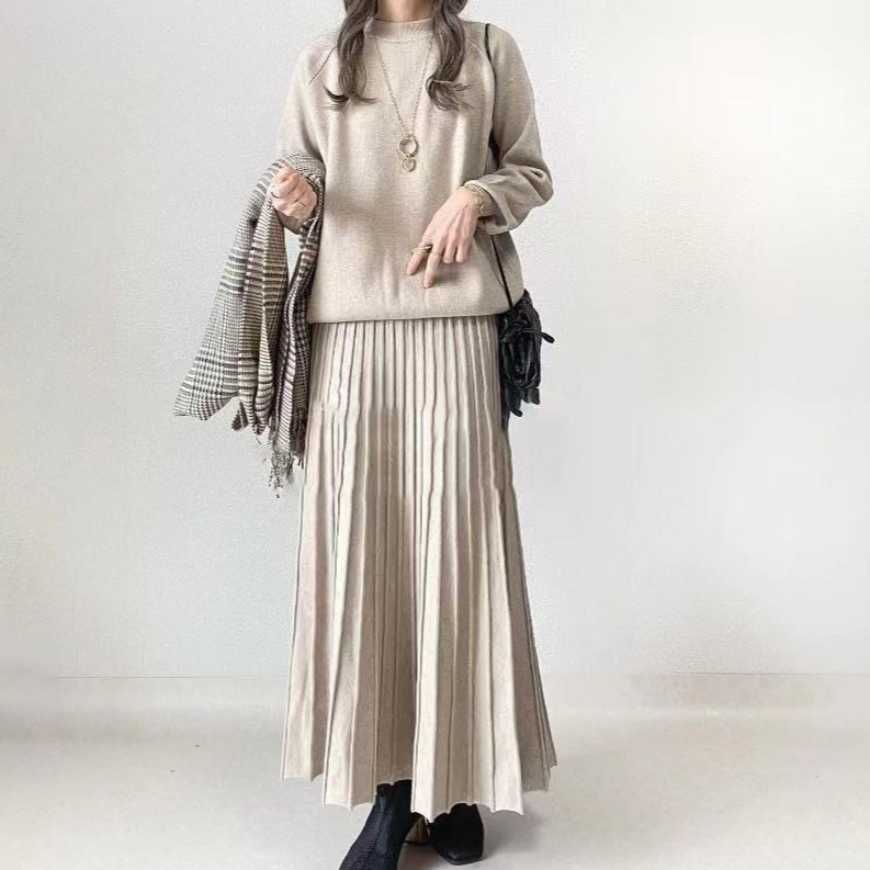 Two-piece sweater knit skirt set