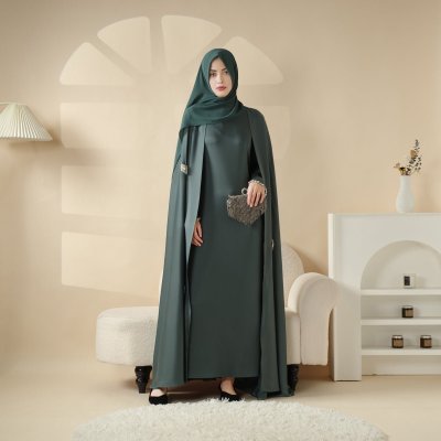 Cape Abaya, Haute Couture Heavy Rhinestone Abaya