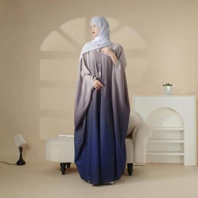 Glitter Gradient Polyester Abaya Set 4 - Piece